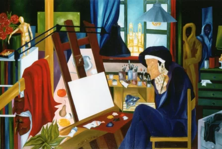 1988-olio-su-tela-150x100-allegoria-di-un-cantore-di-colore