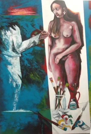 2011-acrilico-su-tela-70x-100-il-pittore-e-la-modella