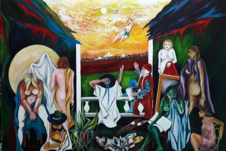 2021-acrilico-su-tela-100x70-amor-cha-nullo-amato-amar-perdona