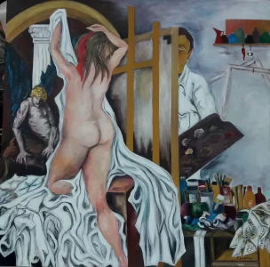 2021-acrilico-su-tela-80x80-in-compagnia-di-un-angelo-nello-studio